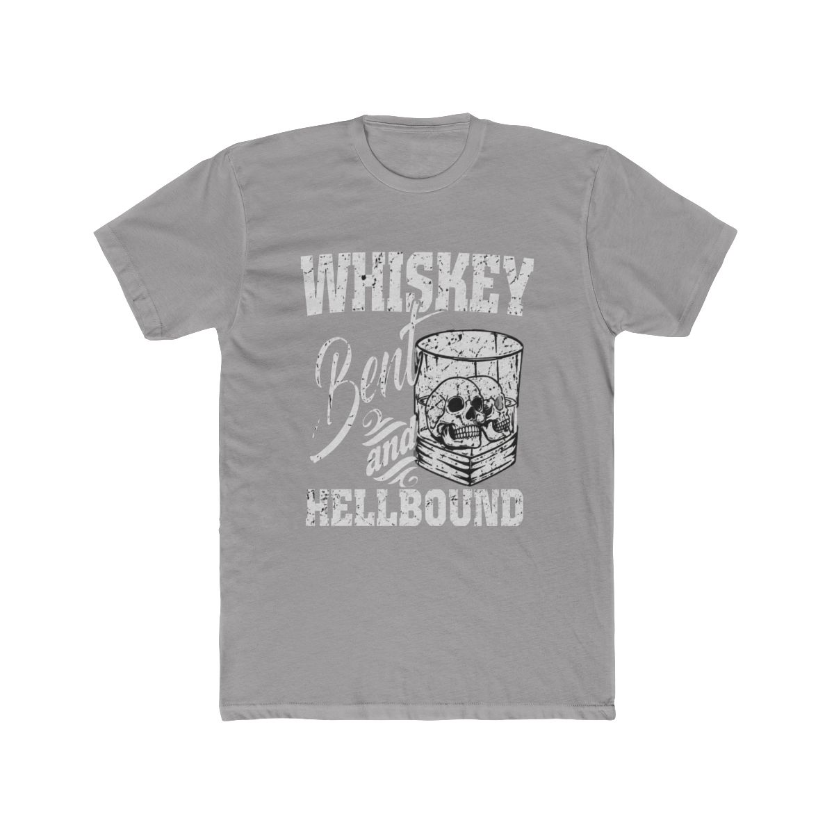 Whiskey Bent and Hellbound White Skulls Wine Glas T Shirt - Official t-shirts merchandise